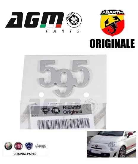 STEMMA LOGO SIGLE Emblema 595 Silver Stemma Originale Fiat 500 Abarth