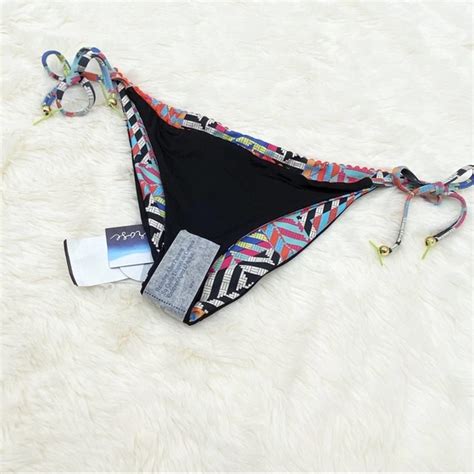 Isabella Rose Swim Isabella Rose Swim Bikini Sz S Reversible Bright Tribal Print Tie Bikini