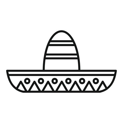 Mexican sombrero icon, outline style 14619252 Vector Art at Vecteezy
