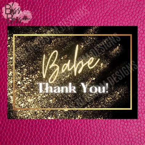 Gold Babe Thank You Card Etsy