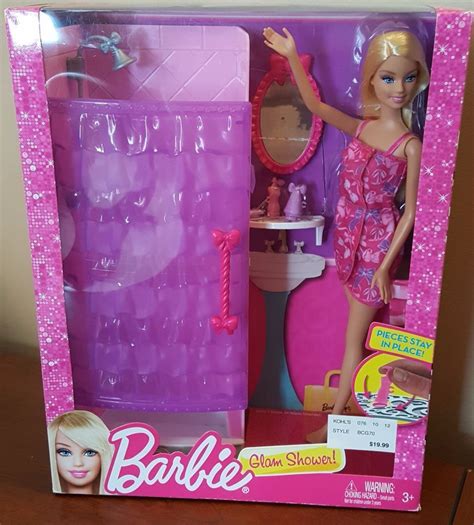 Barbie Glam Shower Beauty Bathroom Playset With Doll Shower And Vanity