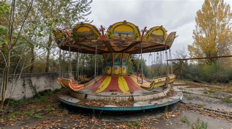 Premium Photo An Old And Abandoned Amusement Park Carousel Sits