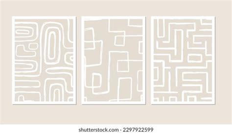 Stylish Templates With Organic Abstract Shapes Line Nude Colors Pastel Background