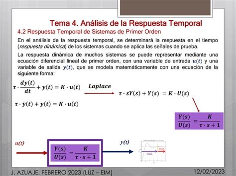 An Lisis De La Respuesta Temporal Sistema De Er Orden Entrada Impulso