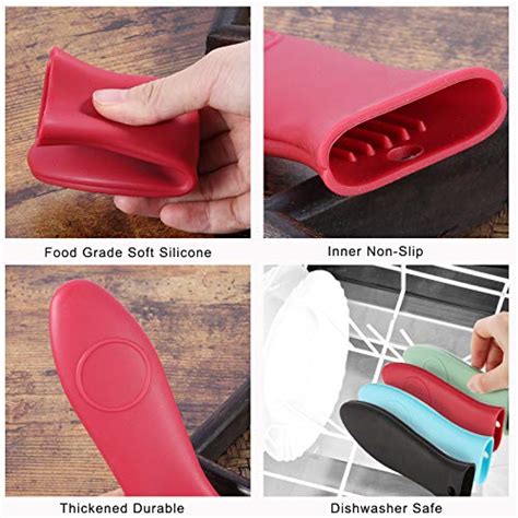 Silicone Hot Handle Holder Potholder For Cast Iron Skillets Rubber Pot Handle Sleeve Heat