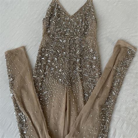 Missguided X Carli Bybel Nude Mesh Diamond Depop