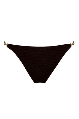 Brown Woman Afra X Defacto Crinkle Fabric Bikini Bottom Defacto