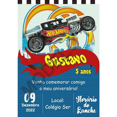 Convite De Anivers Rio Hot Wheels Shopee Brasil