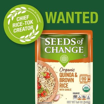 Seeds Of Change Announces Search For A Chief Rice Tok Creator To