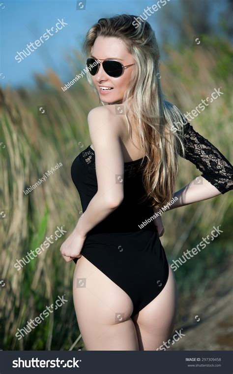 Beautiful Sexy Blonde Girl Black Body Stock Photo 297309458 Shutterstock
