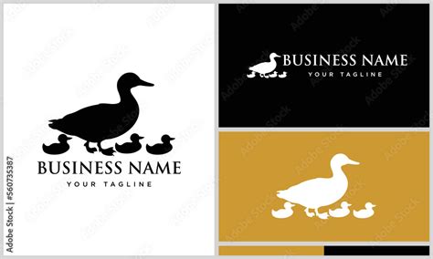 silhouette duck and family logo Stock Vector | Adobe Stock