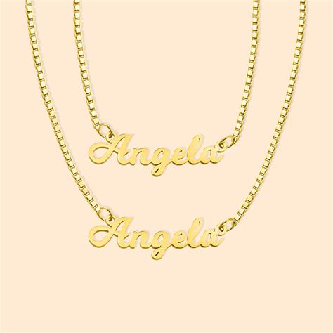 Personalized Two Chains Necklace Double Name Necklace Double Chain Name ...