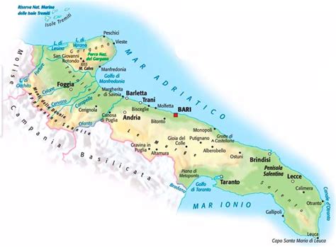 cartina puglia mappa cosa vedere  puglia cartina