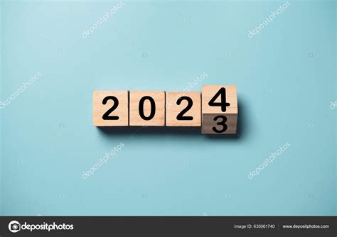 Flipping Wooden Block Cube Preparation New Year Change