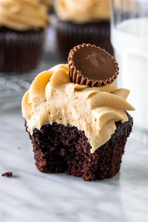 Chocolate Cupcakes With Peanut Butter Frosting Just So Tasty