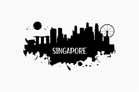 Singapore Skyline Silhouette Graphic By Berridesign Creative Fabrica