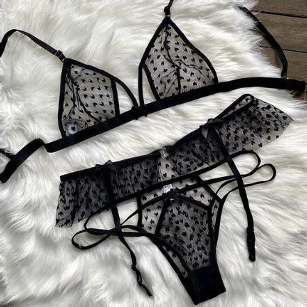 Conjunto De Lingerie Sexy Feminino S Bojo Em Renda Liga E Perneira Shopee Brasil