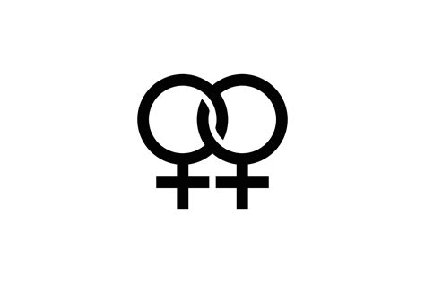 Double Female Symbol Lesbian Sign Simple Vector Design Editable