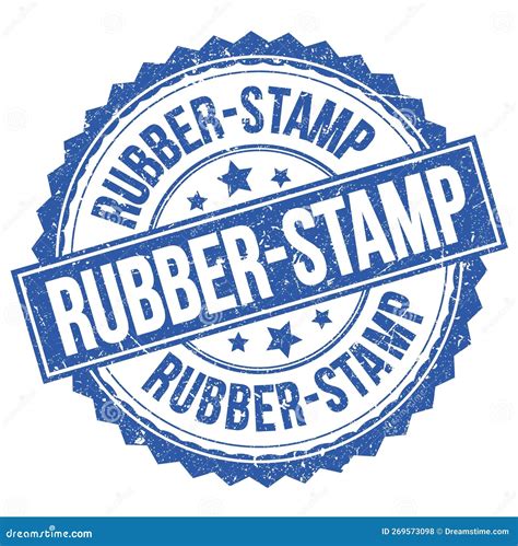 Rubber Stamp Text On Blue Round Stamp Sign Stock Illustration