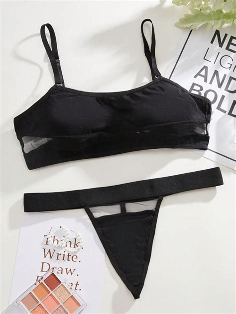 Women S Sexy Mesh Splice Lingerie Set SHEIN USA