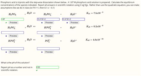 Solved Phosphoric Acid Is Triprotic With The Step Wise Dissociation