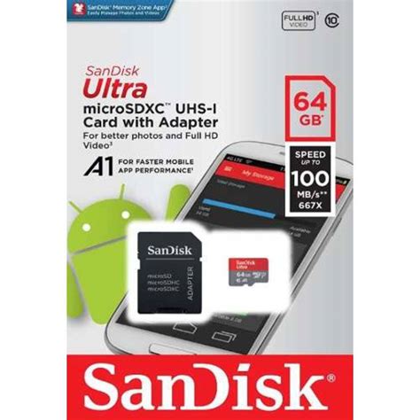 Cart O De Mem Ria Microsdxc Gb Sandisk Ultra Classe