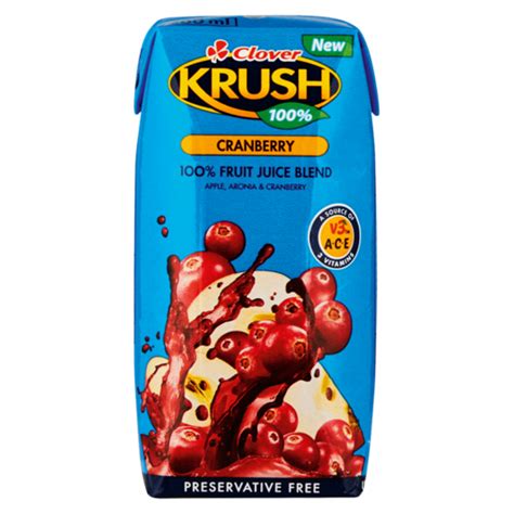 Krush Cranberry Flavoured 100 Fruit Juice Blend 200ml Boxed Fruit Juice Juices And Smoothies