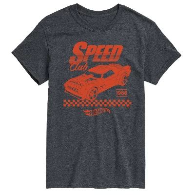 Men S Hot Wheels Speed Club Short Sleeve Graphic T Shirt Heather Charcoal Large Target