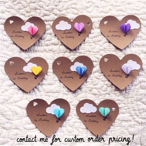 Heart Hot Air Balloon Gift Tags Tarjeta Corazones Tarjetas Caseras