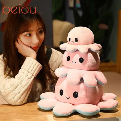 Ready Stock 203040 Cm Tik Tok Flip Octopus Doll Plush Toy Clip