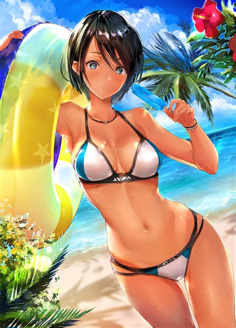 Ai Art Dark Skin White Bikini By Ciel Pixai Anime Ai Art Hot Sex Picture