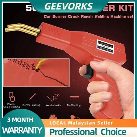 W Plastic Welder Heat Gun Hot Stapler Welding Machine Car Bumper Repair Tool Kit Uk Plug V