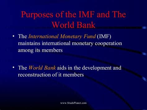 Imf Versus World Bank