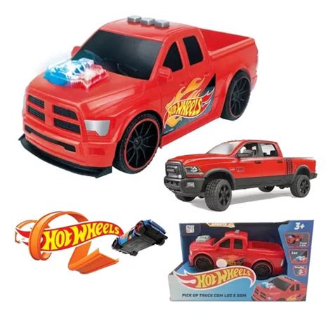Carrinho Hot Wheels Pick Up Dodge Ram Vermelho C Luz E Som Frete Gr Tis