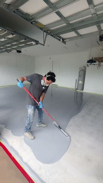 Epoxy Garage Floor Installation Full Process In One Minute Youtube