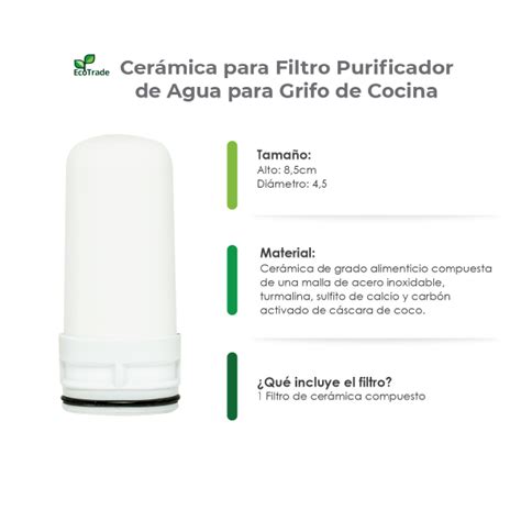 Repuesto Cer Mica Filtro Purificador Agua Grifo Ecotrade Filters Ecotrade