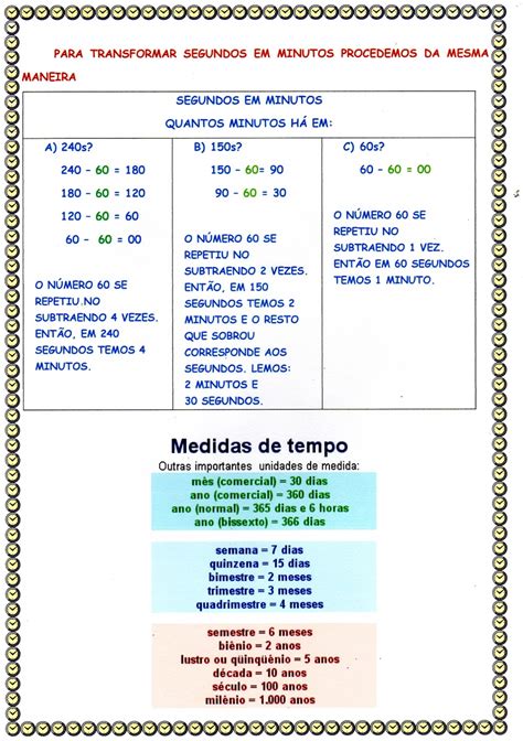 Atividades De Medida De Tempo