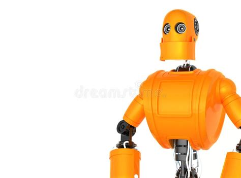 Standing Orange Robot Stock Illustration Illustration Of Background