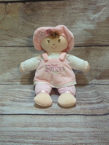 Baby Gund My First Dolly Doll Pink Brunette Brown Hair Lovey Baby Toy Ebay