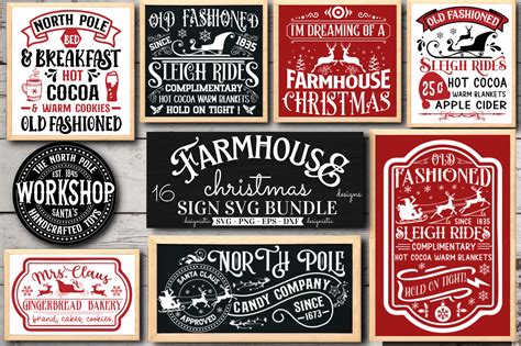 Farmhouse Christmas Sign Svg Bundle Graphic By Design S Dark Creative