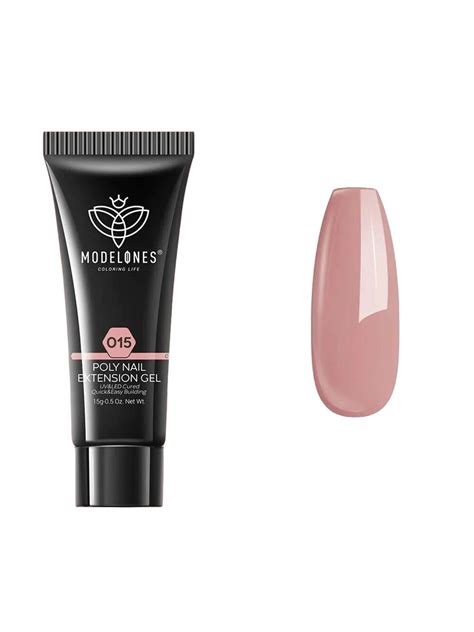 Buy Modelones Long Lasting UV LED Cured Poly Nail Extension Gel 15g Deep Nude 015 Nail