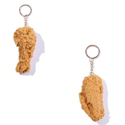 Deep Fried Chicken Keychain 1 Pack Realistic Drumstick And Chicken