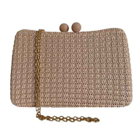 Bolsa De Festa Clutch Palha Bege Nude Shopee Brasil