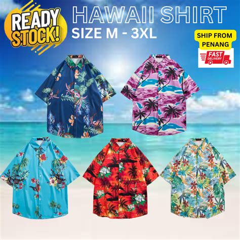 Hawaiian Tshirt Beachwear Baju Hawaii Shirt Suitable For Beach Soft