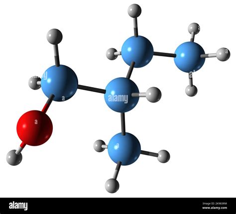 3D image of amyl alcohol skeletal formula - molecular chemical ...
