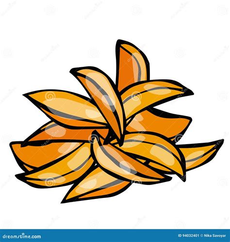 Potato Wedges Set Fast Food Isolated On A White Background Realistic
