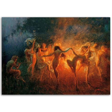 Joseph Tomanek Fire Dance Art Print Nude Nymphs Dancing Etsy Hot Sex