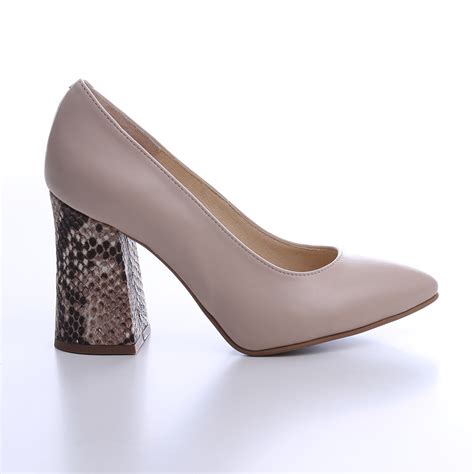 Pantofi Nude Cu Toc Gros Vagam0133 Vagam Shoes