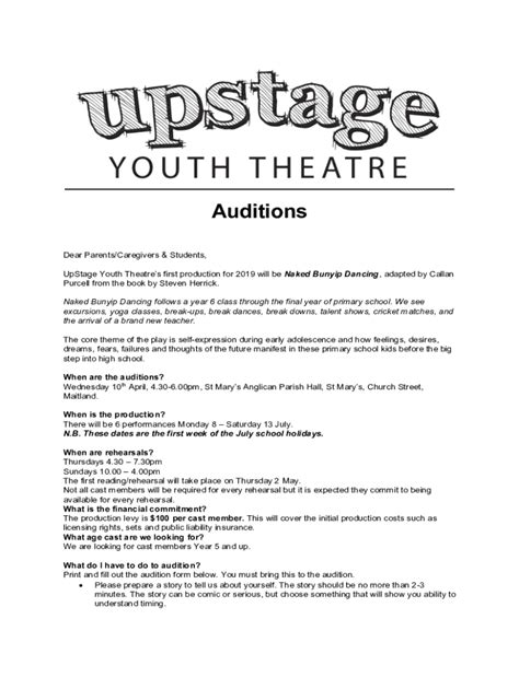 Fillable Online Naked Bunyip Dancing Audition Info Docx Fax Email Print PdfFiller