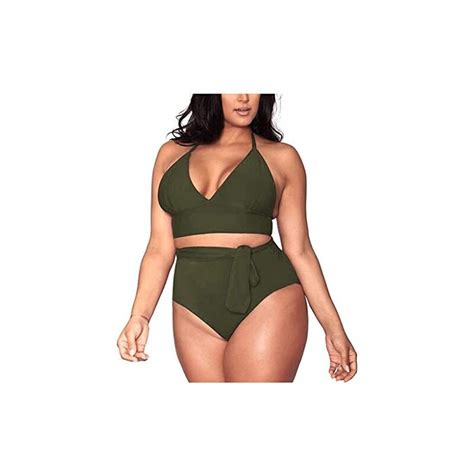 Modaworld Bikini Donna Due Pezzi Costume Da Bagno Donna A Vita Alta Taglie Forti Beachwear